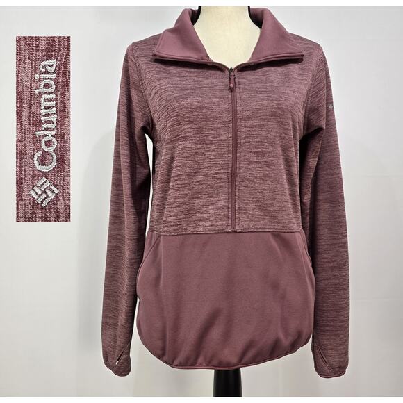 Colombia Women's Quarter Zip Fleece Pullover Mauve M - Picture 1 of 10